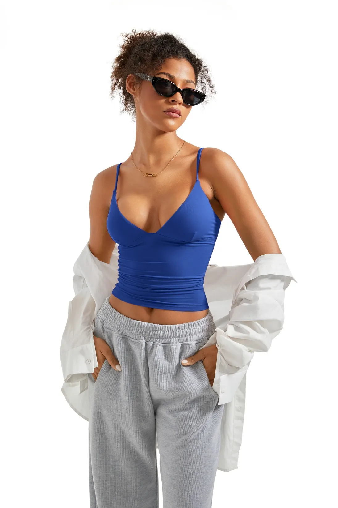 Buttery Soft Cami V Neck Tank Top - Image 81