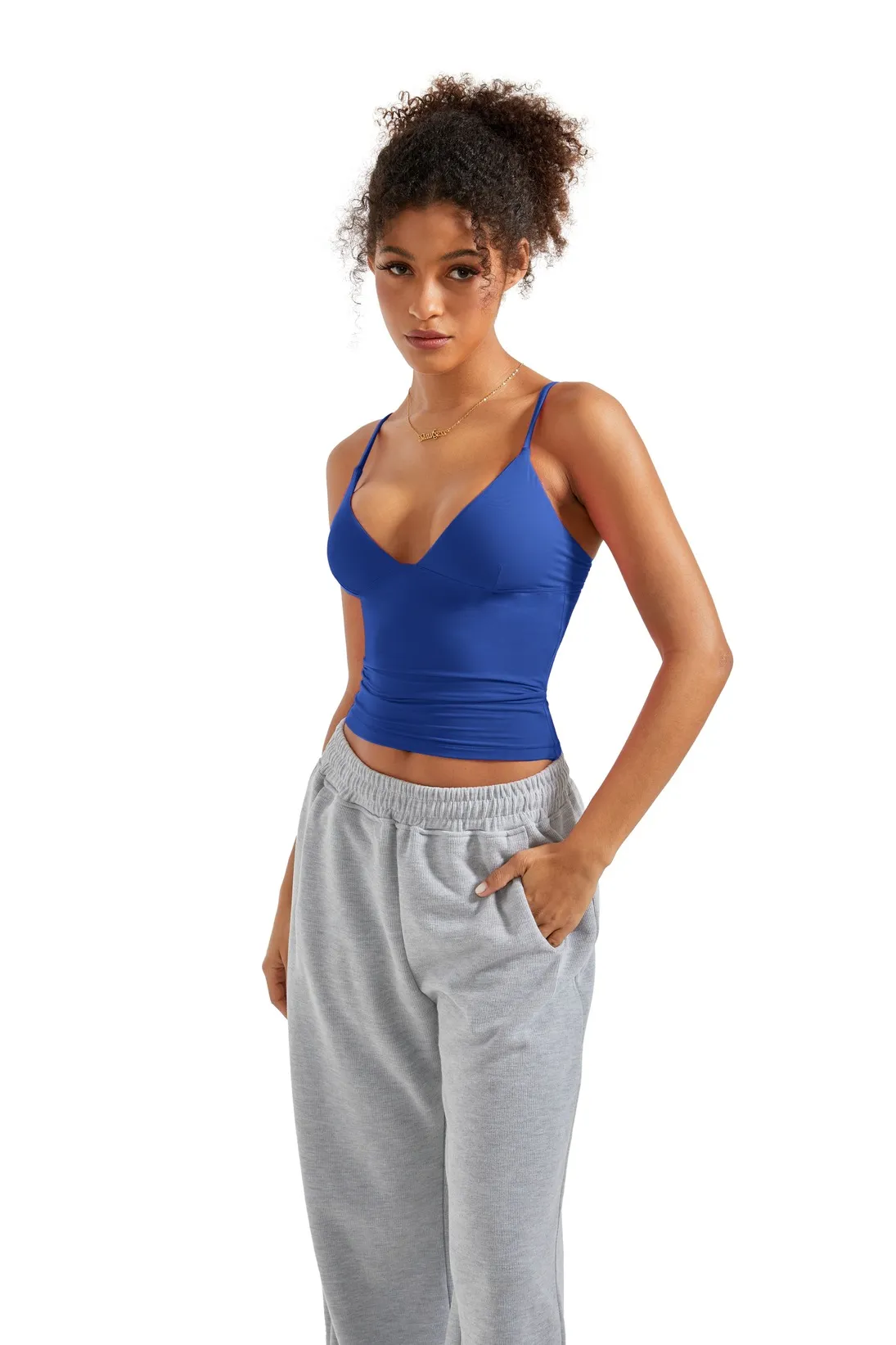 Buttery Soft Cami V Neck Tank Top - Image 85