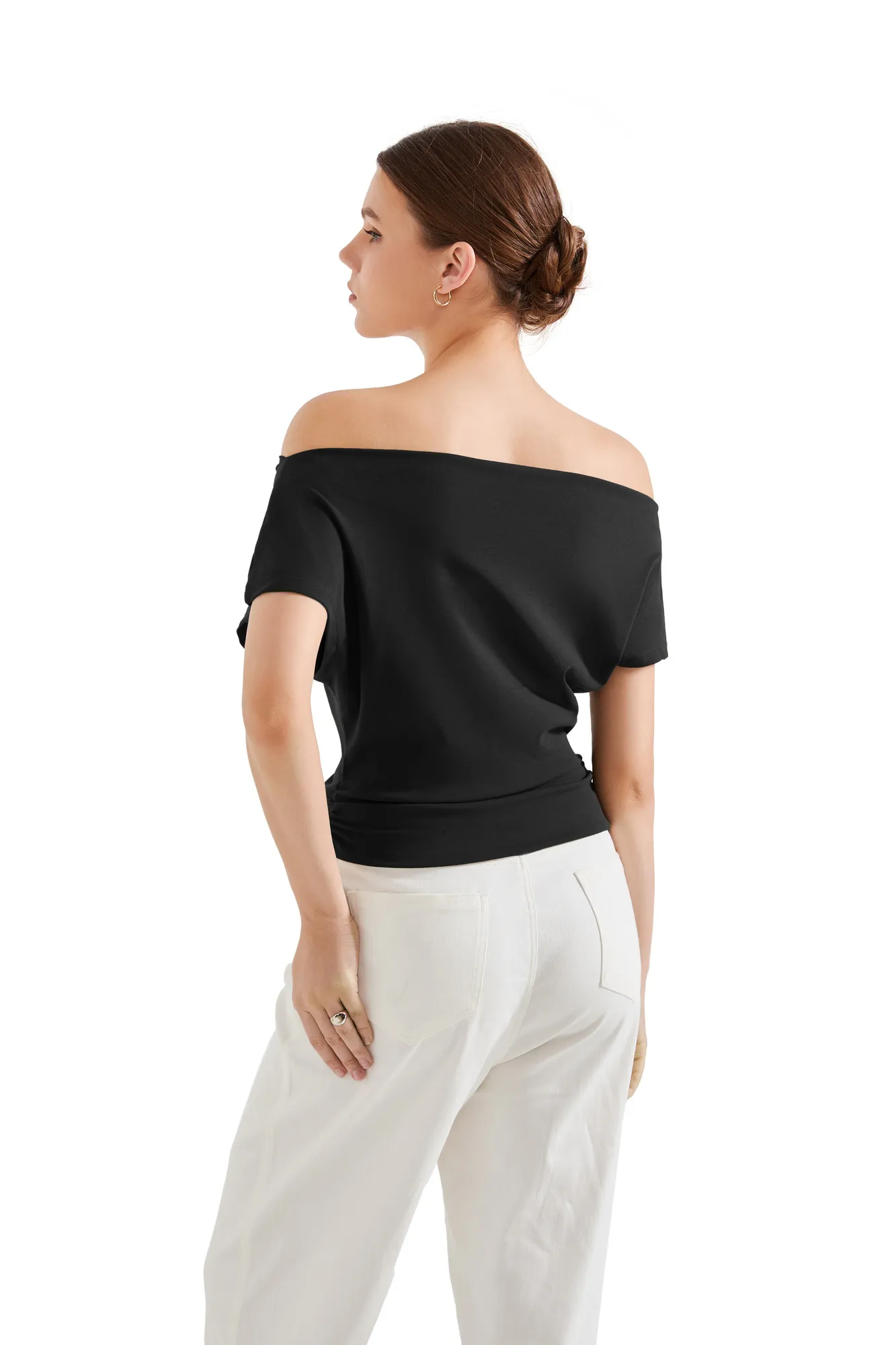 Cotton Multi-Way Off Shoulder Shirt - Image 3