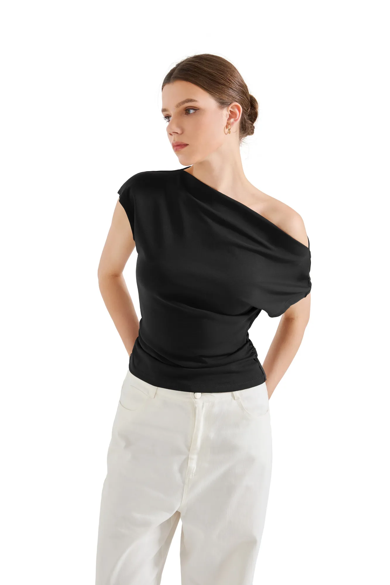 Cotton Multi-Way Off Shoulder Shirt - Image 4