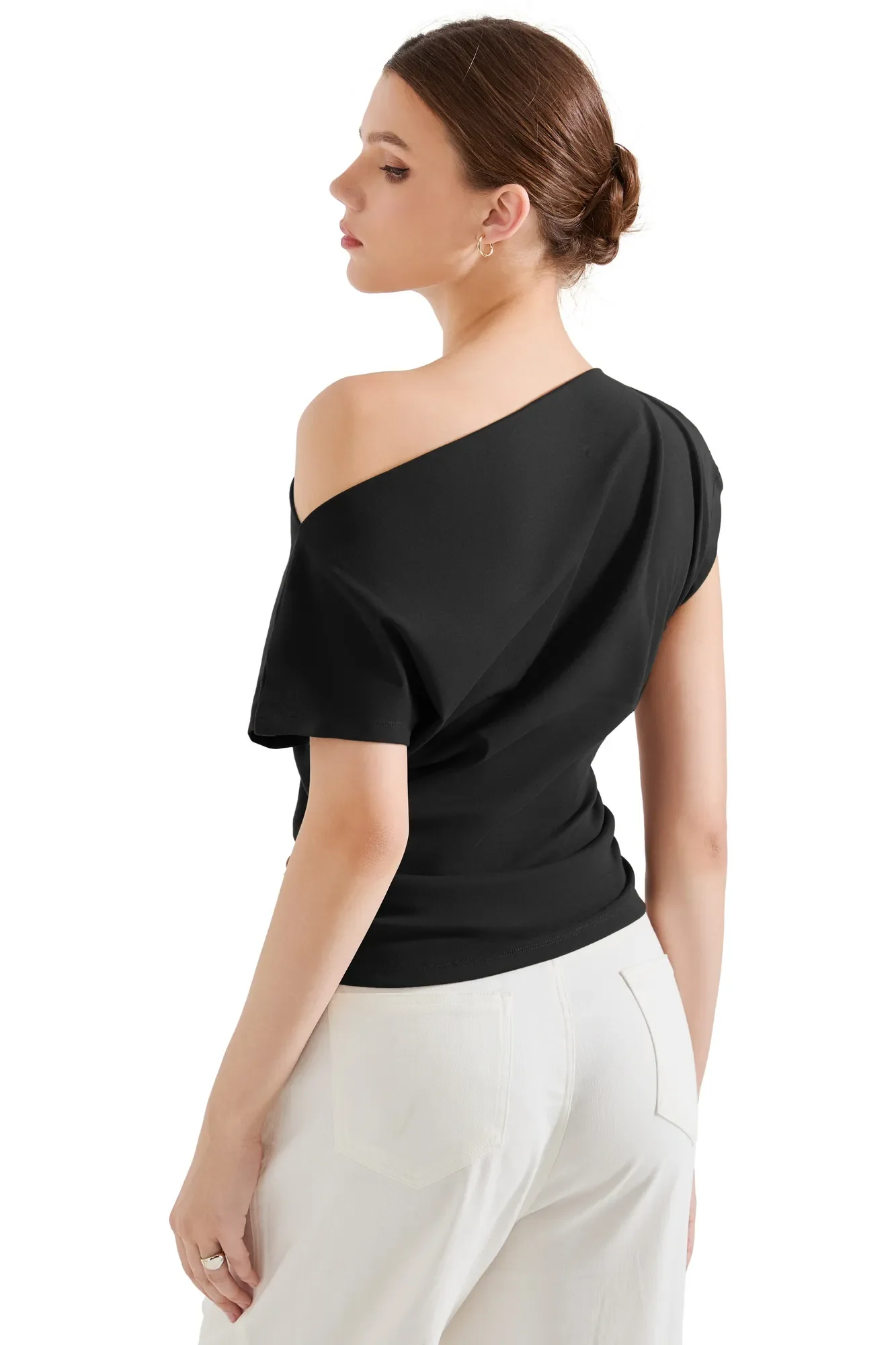 Cotton Multi-Way Off Shoulder Shirt - Image 5