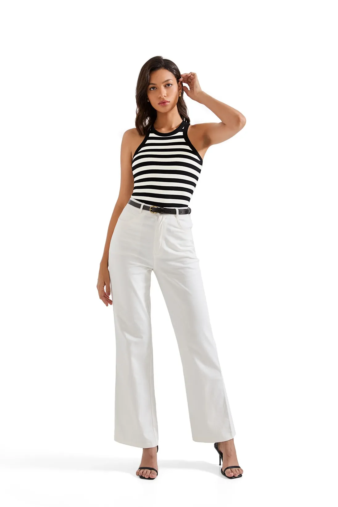 Cotton Ribbed Crew Neck Tank Top - Image 8