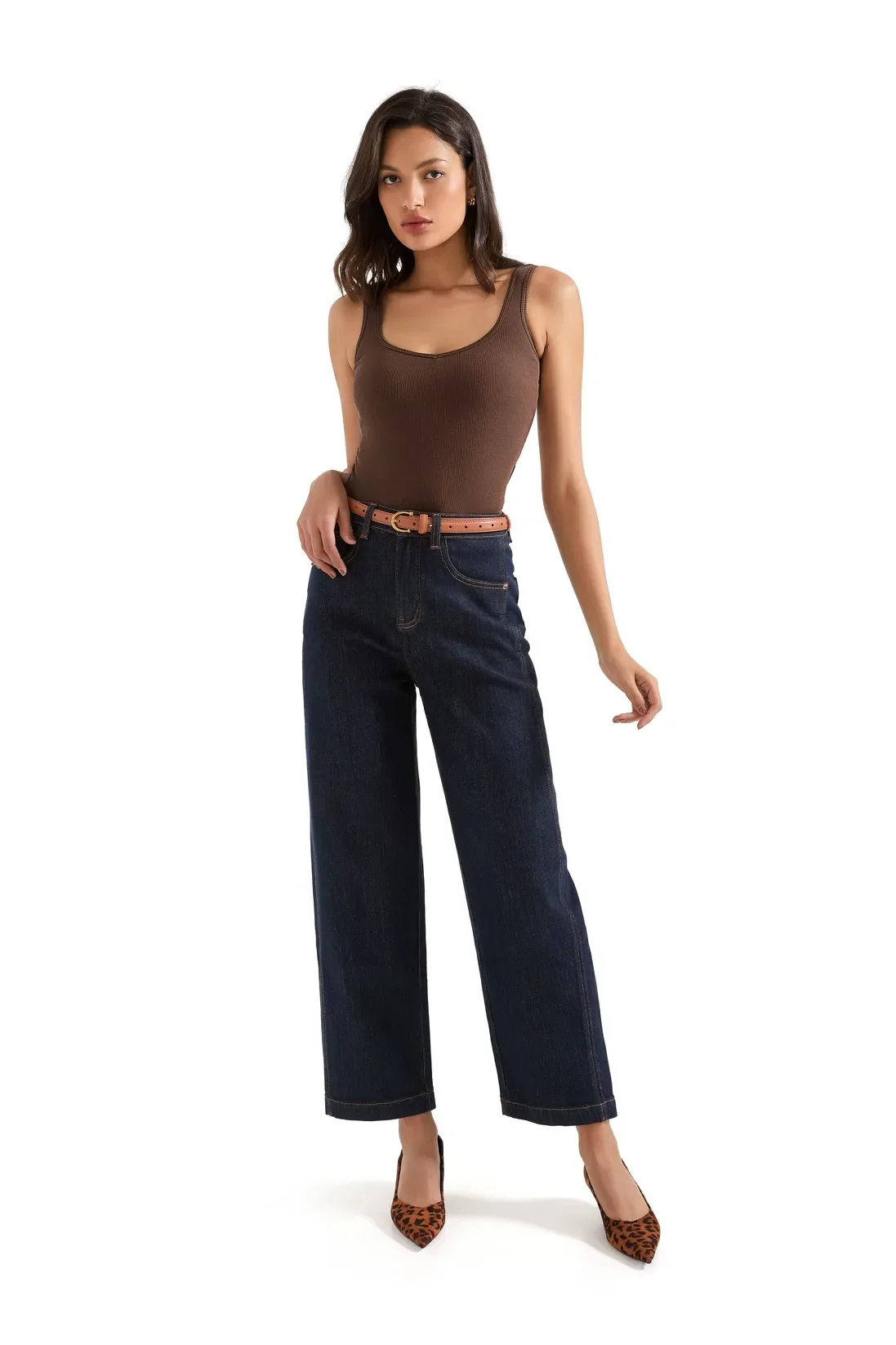 Cotton Ribbed Heart Neck Tank Top - Image 11