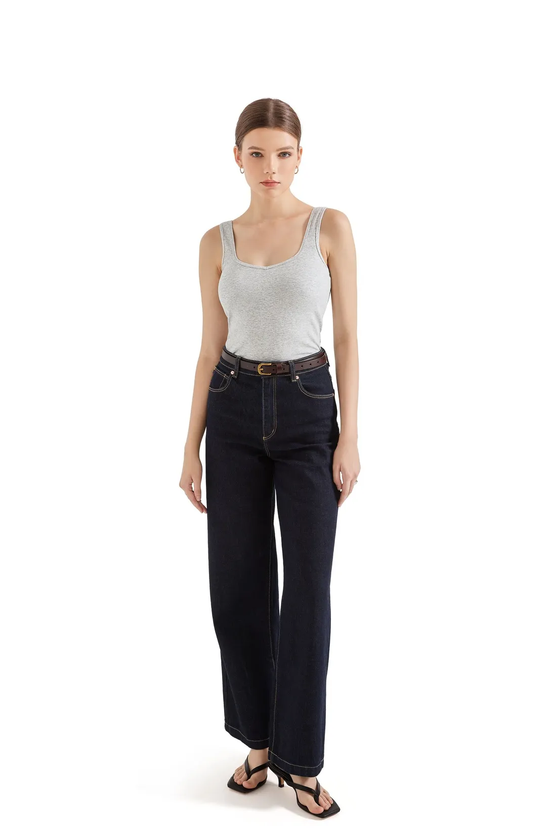 Cotton Ribbed Heart Neck Tank Top - Image 15