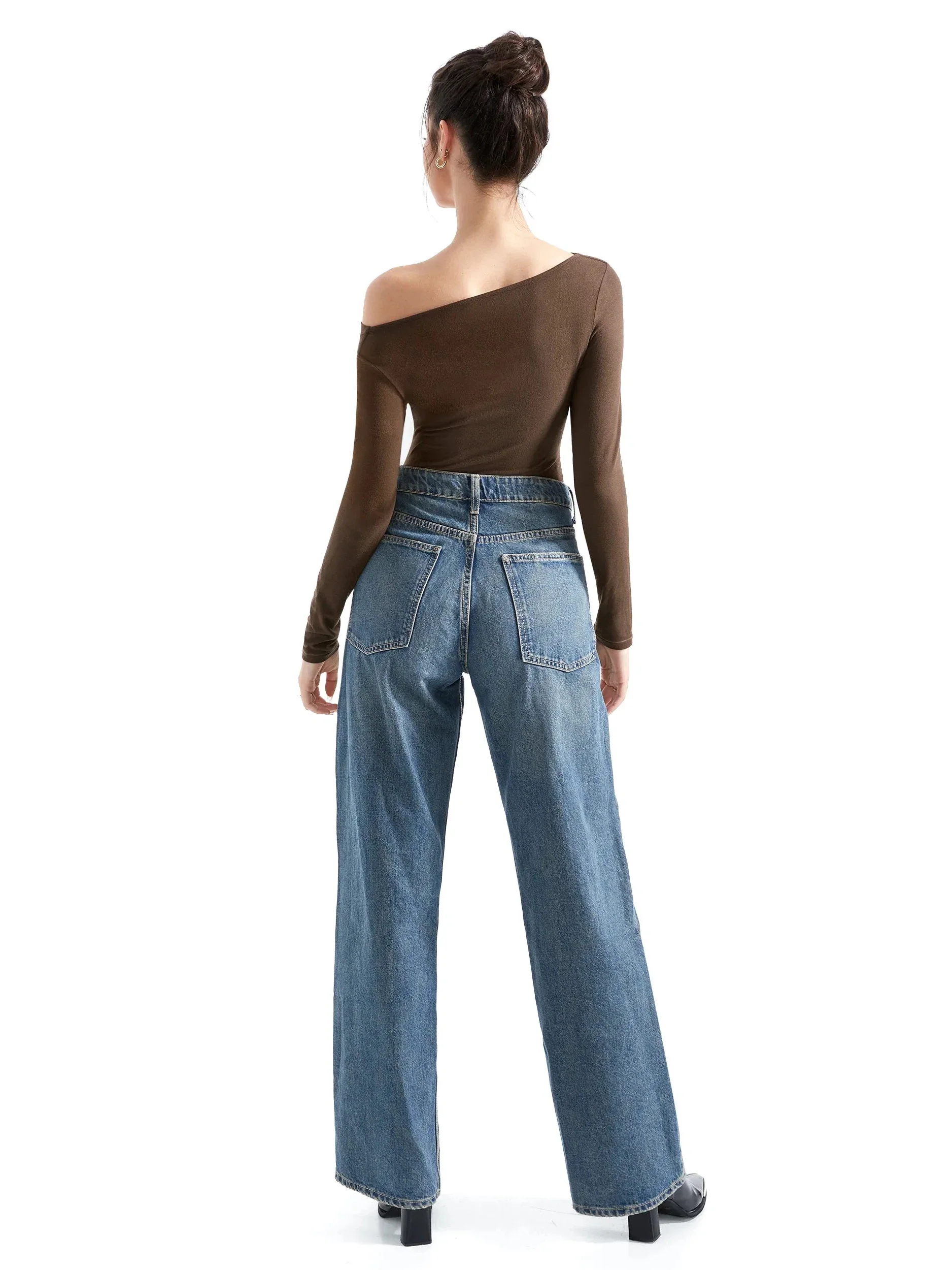 Off Shoulder Cowl Neck Shirt - Long Sleeve - Image 10