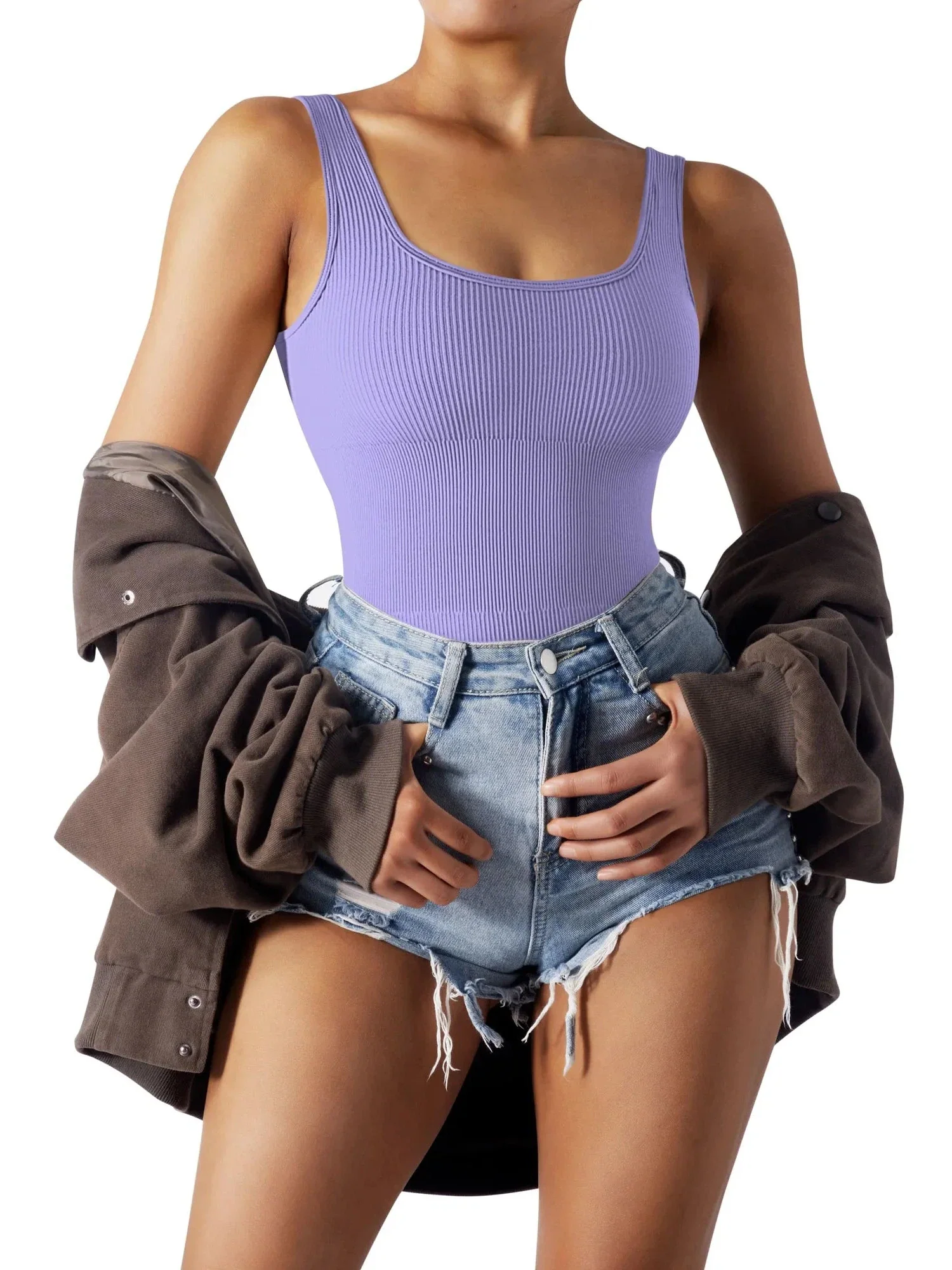 Ribbed Bodysuit - Image 79