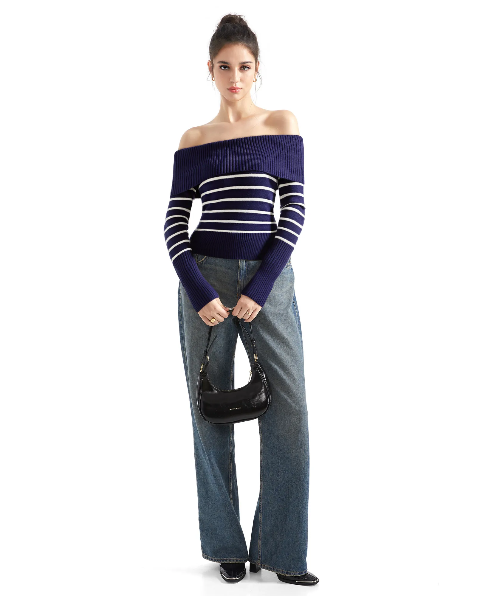 Ribbed Off Shoulder Shirt - Long Sleeve - Image 26