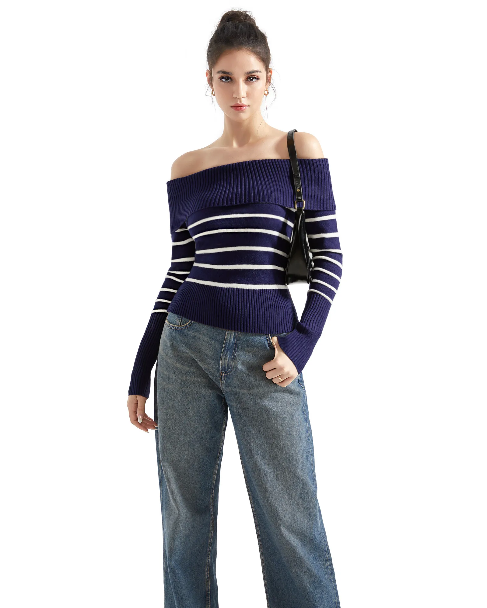 Ribbed Off Shoulder Shirt - Long Sleeve - Image 27