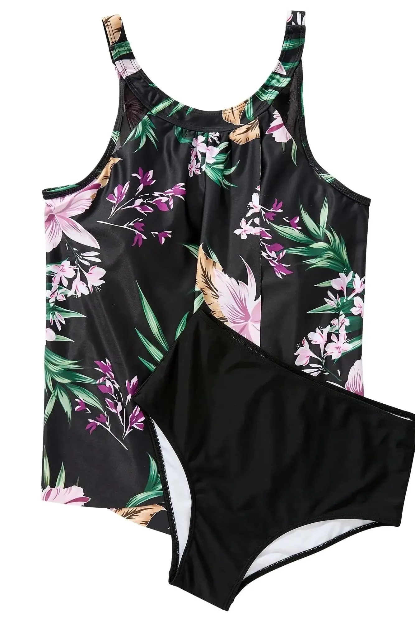 Ruffle Cover Tankini Swimsuit - Image 107