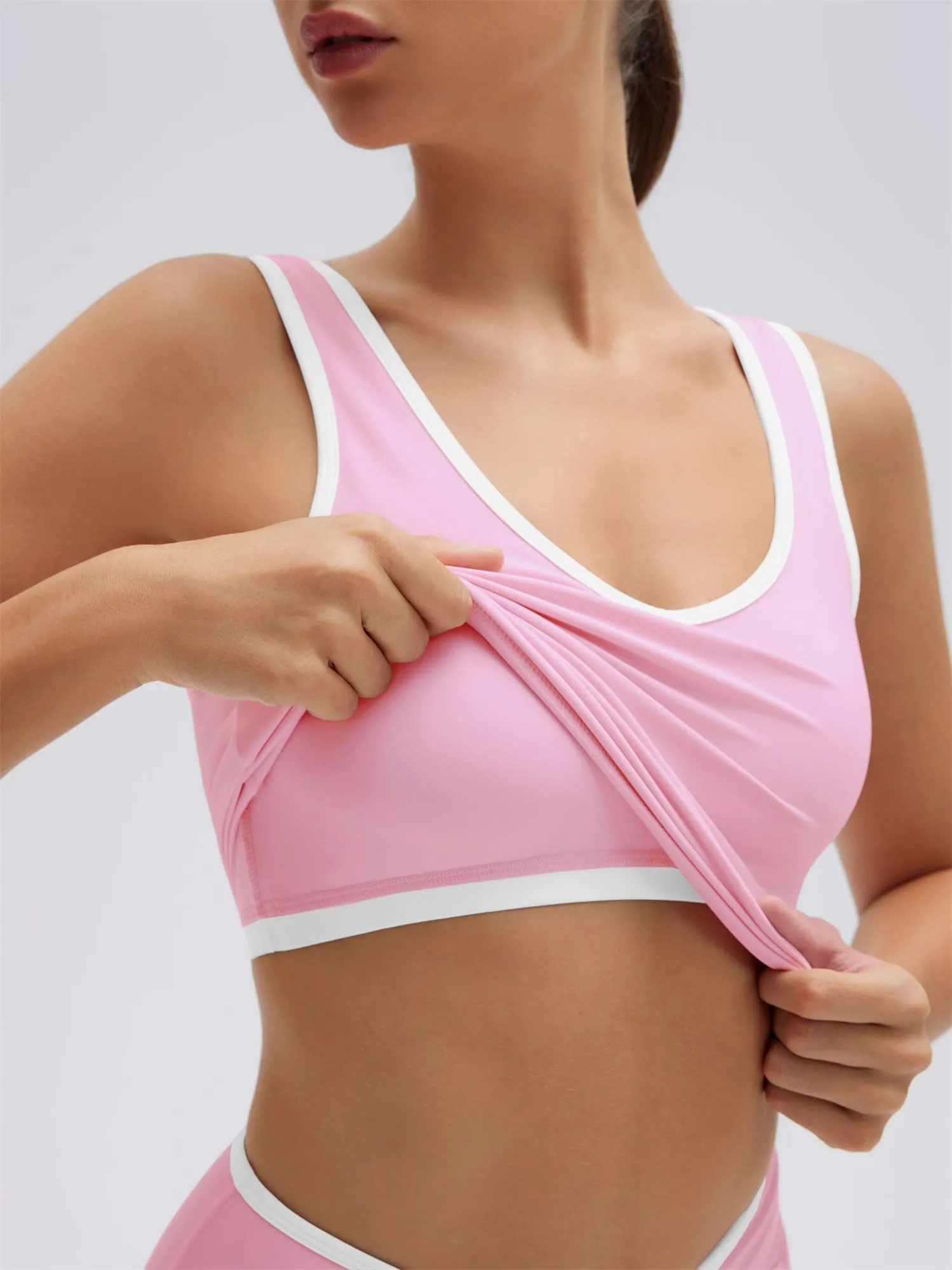 Built in Bra Yoga Tank Top 2 Piece Workout Sets - Image 14