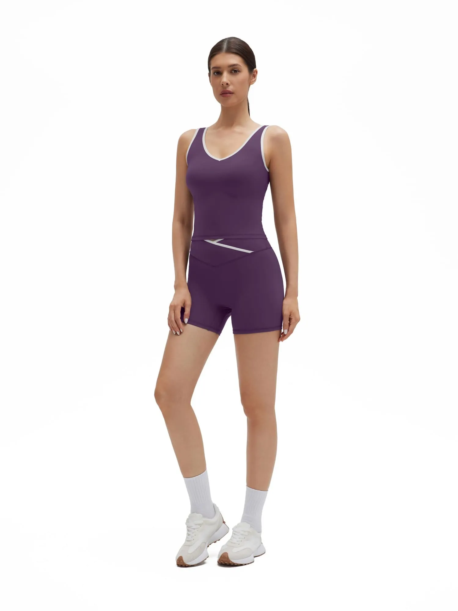 Built in Bra Yoga Tank Top 2 Piece Workout Sets - Image 36