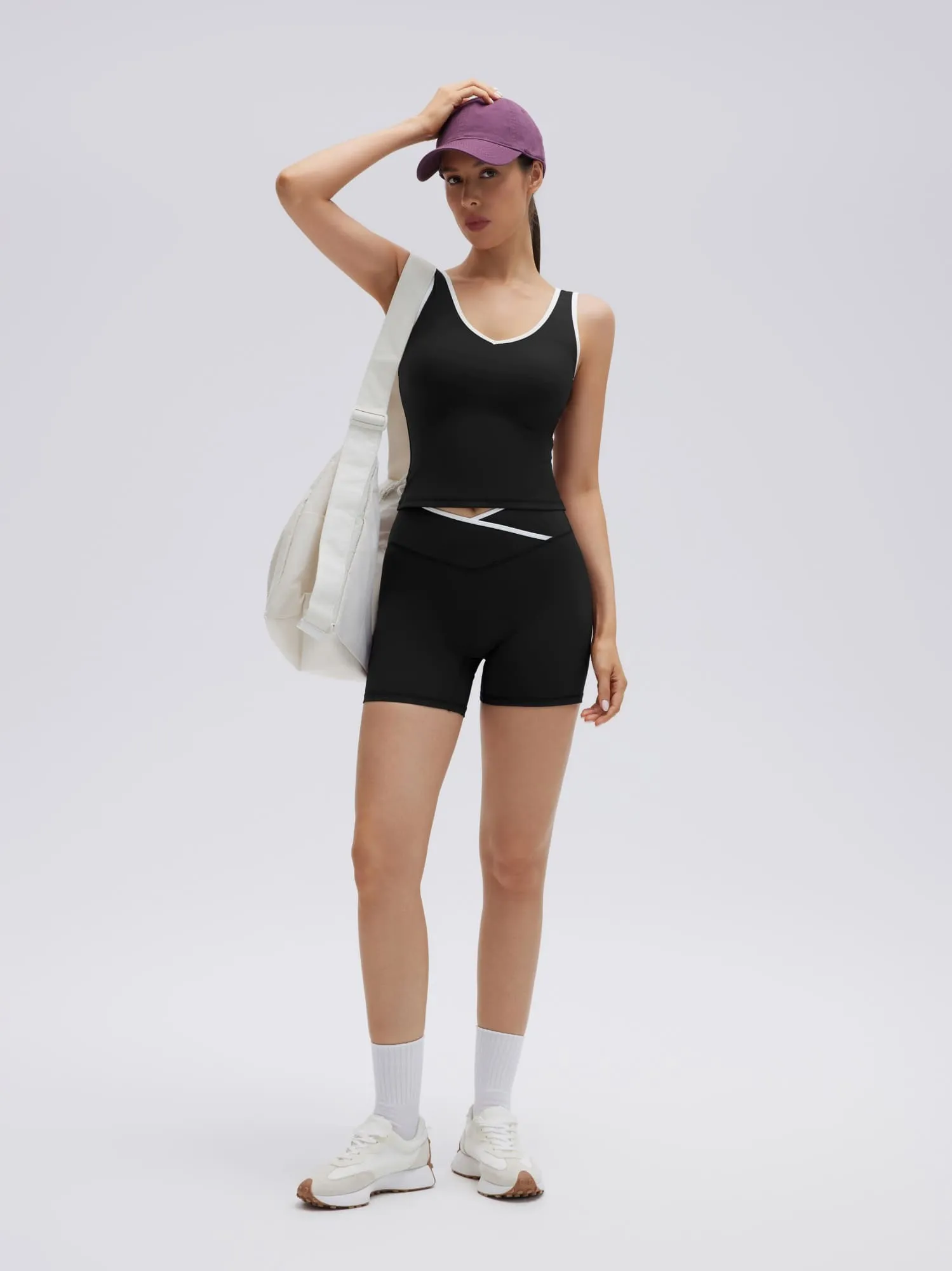 Built in Bra Yoga Tank Top 2 Piece Workout Sets - Image 8