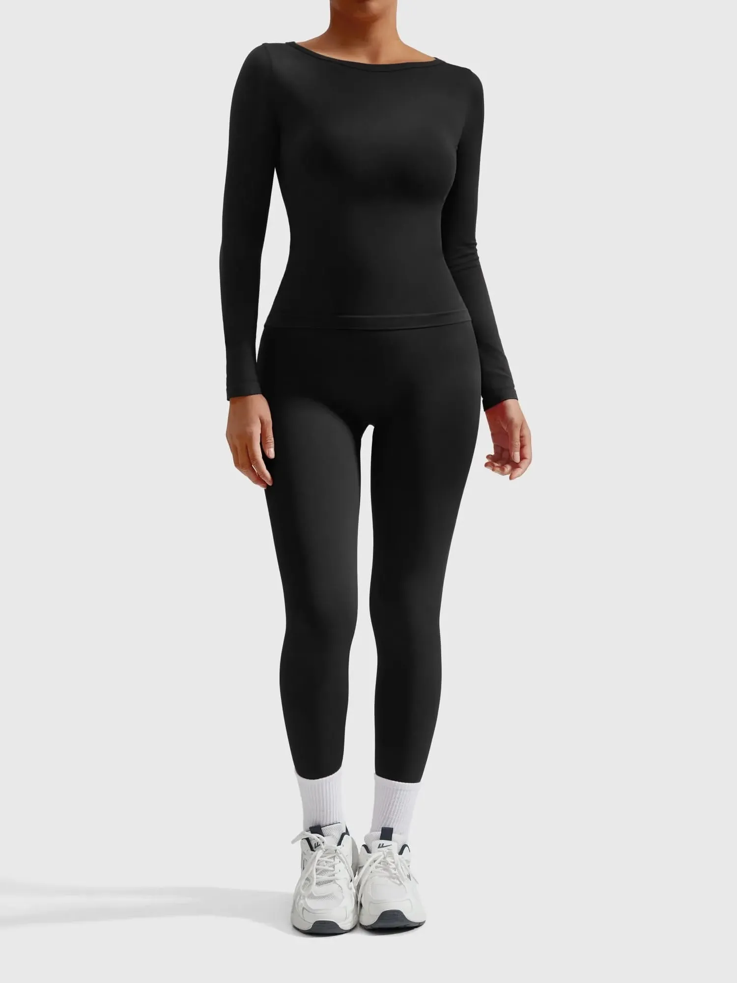 Scoop neck Seamless Leggings 2 Piece Workout Sets - Image 39