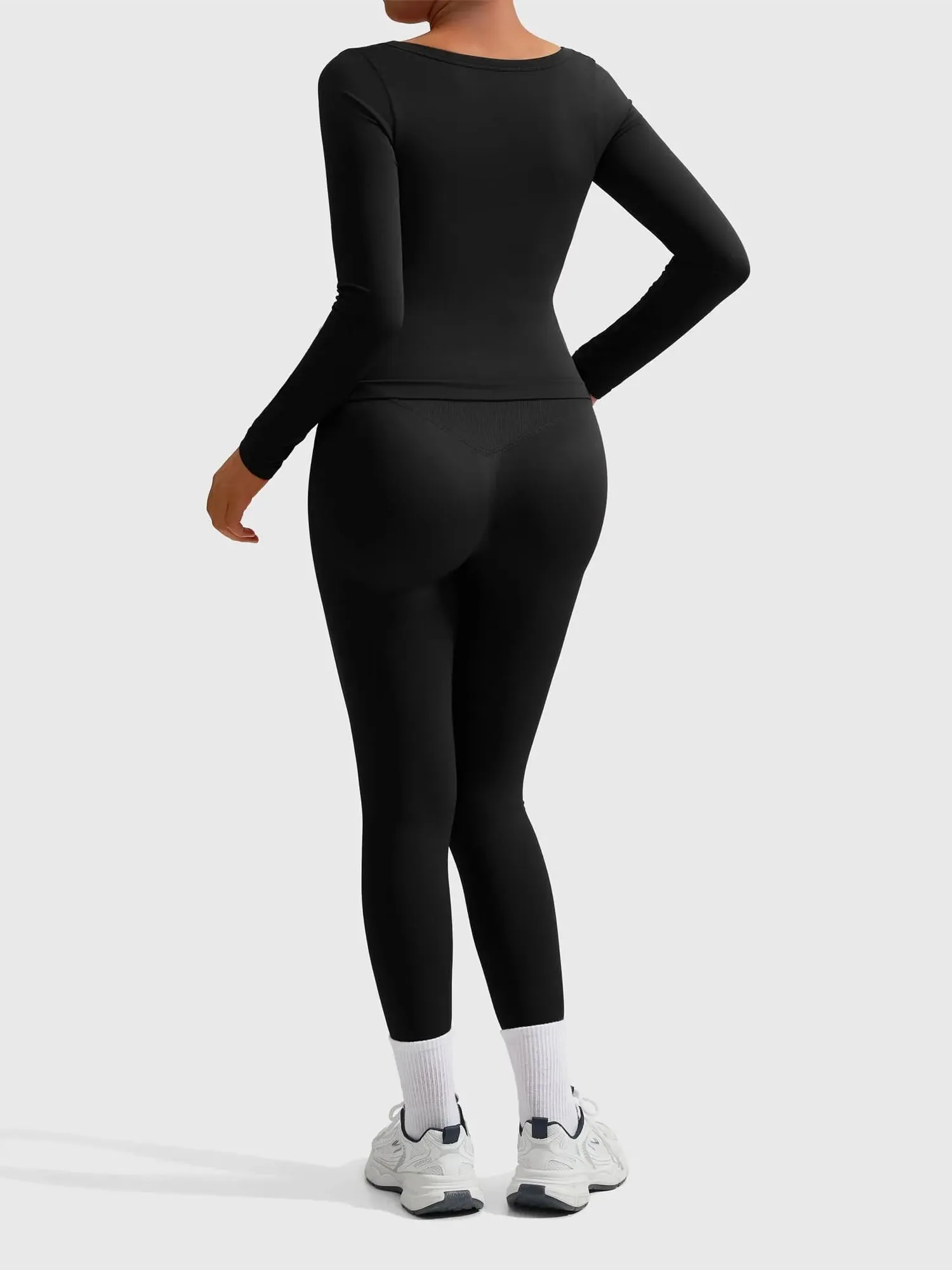 Scoop neck Seamless Leggings 2 Piece Workout Sets - Image 41