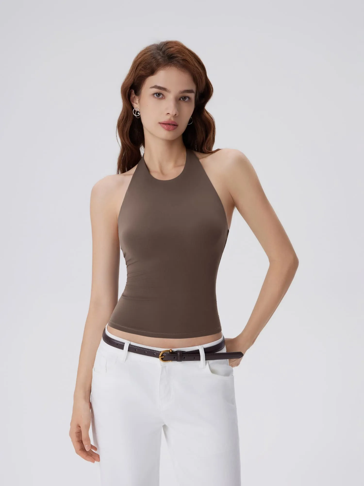 Padded Backless Halter Tank Tops - Image 11