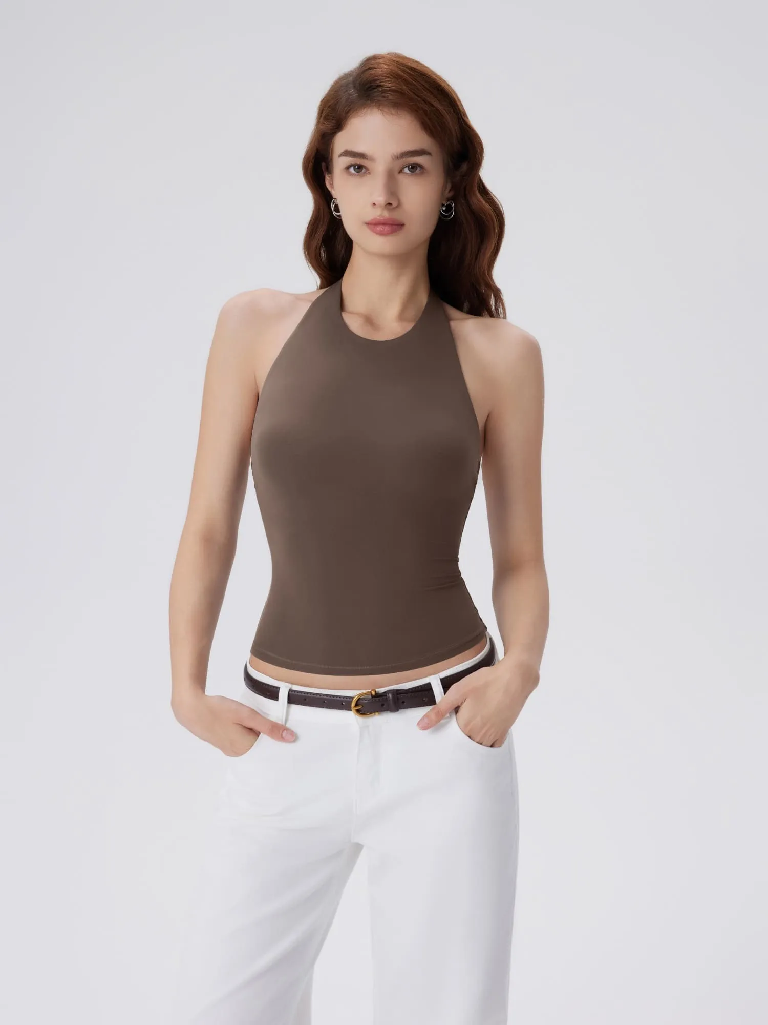 Padded Backless Halter Tank Tops - Image 9