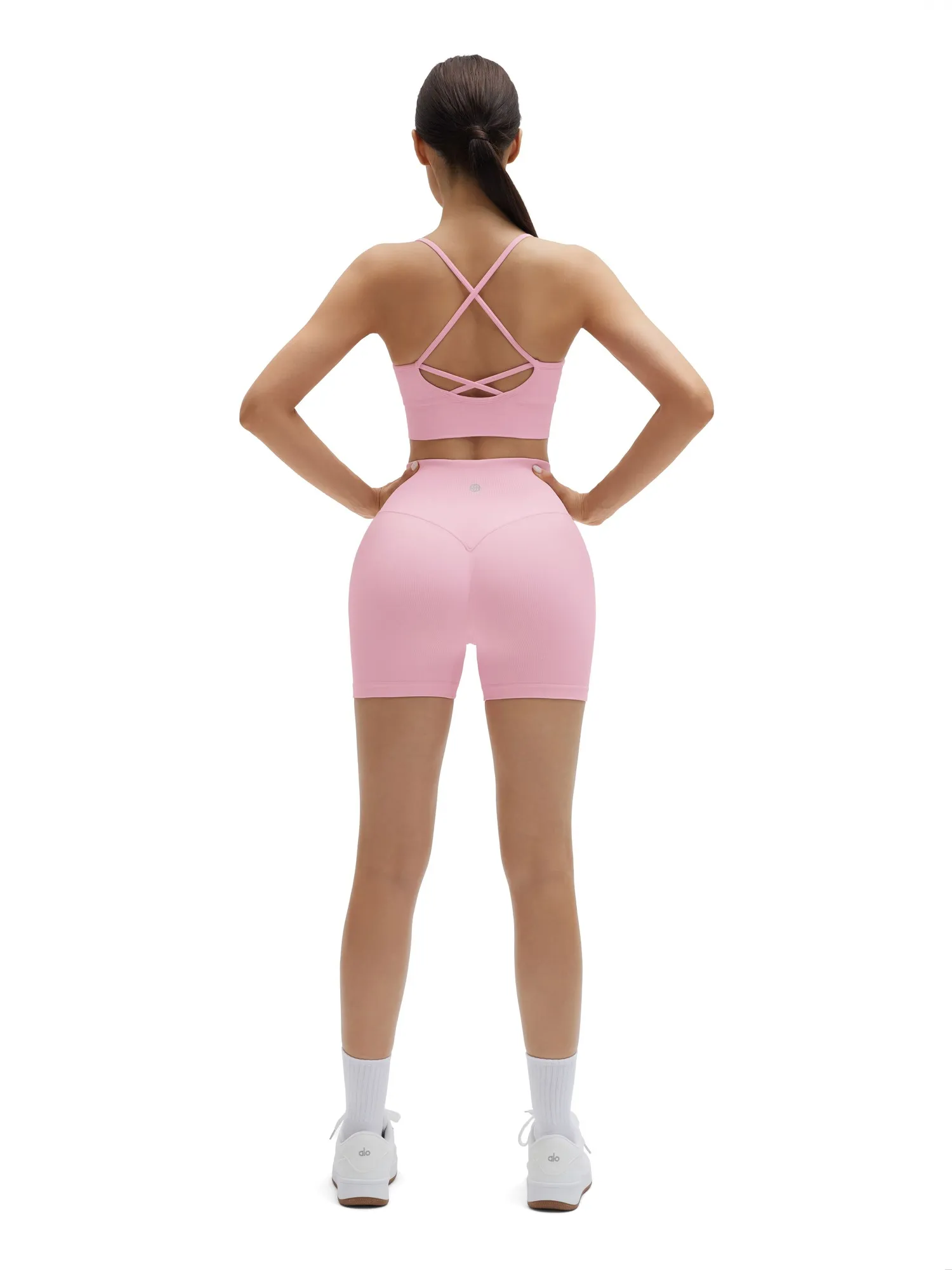 Criss Cross Sports Bra Seamless 2 Piece Workout Sets - Image 32