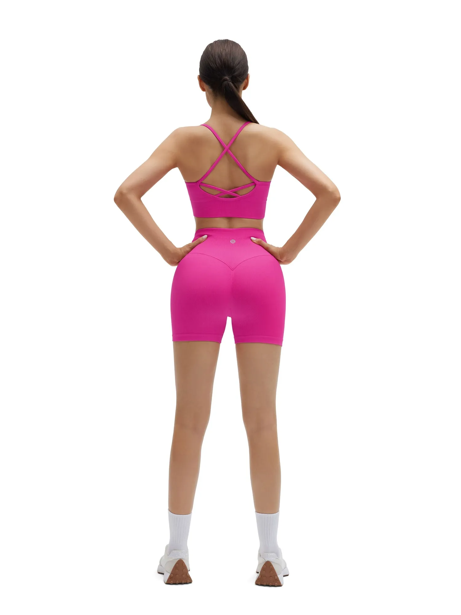 Criss Cross Sports Bra Seamless 2 Piece Workout Sets - Image 46