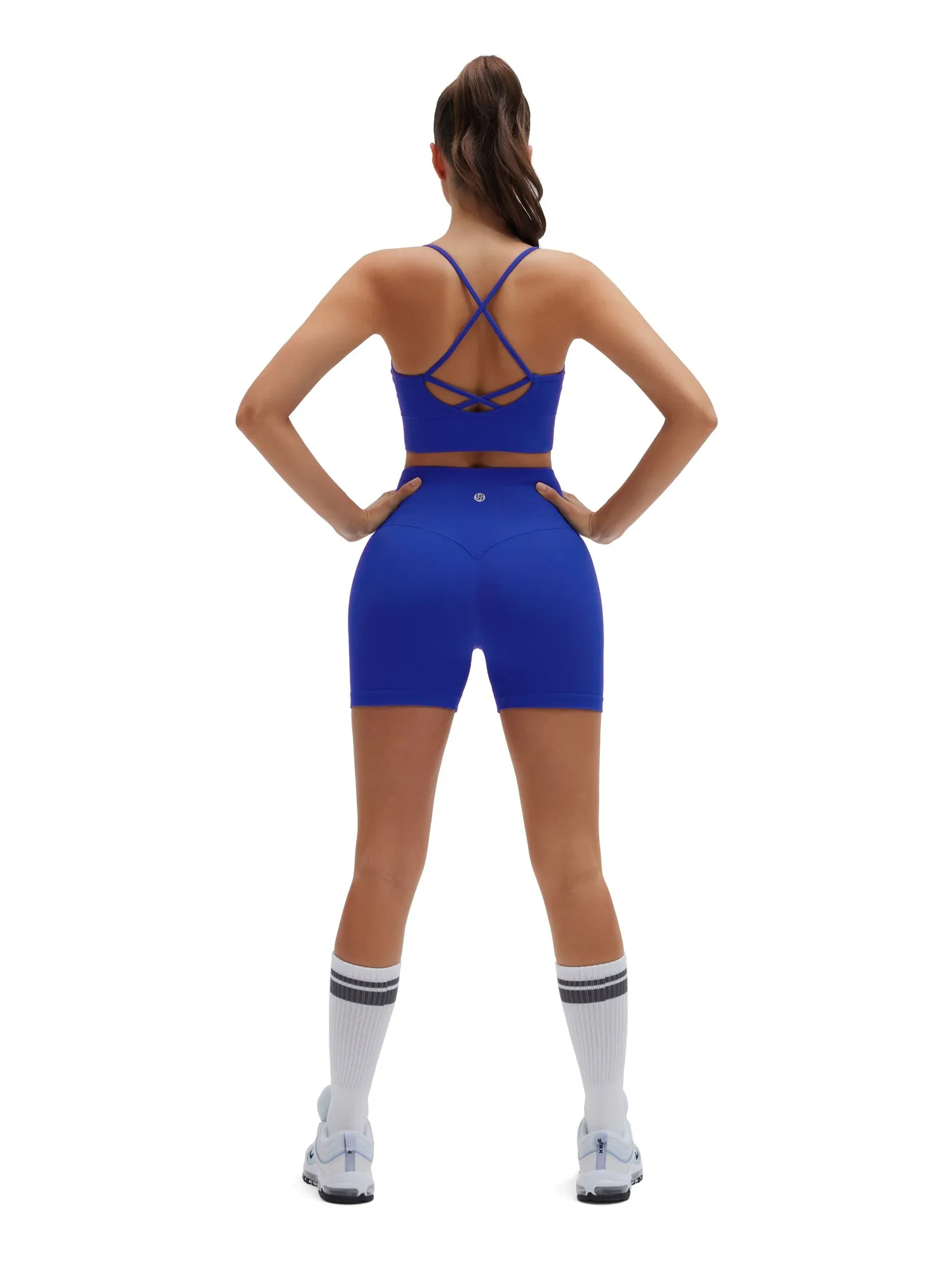 Criss Cross Sports Bra Seamless 2 Piece Workout Sets - Image 9