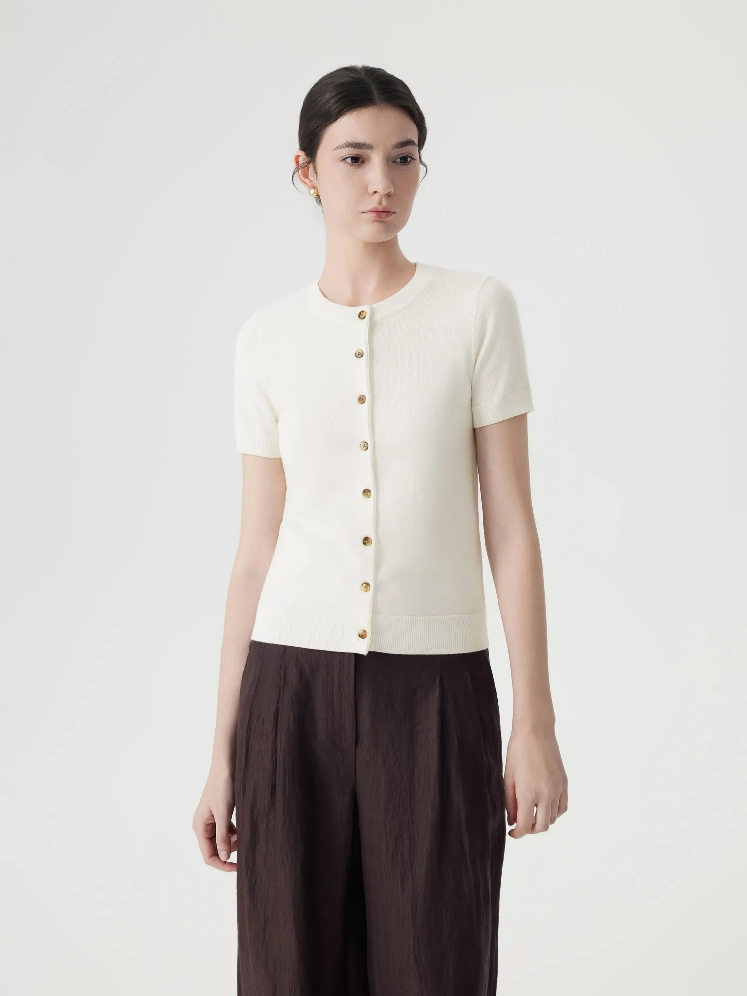 Cashmere Silk Blend Cardigan Spring Sweaters - Short Sleeve - Image 23