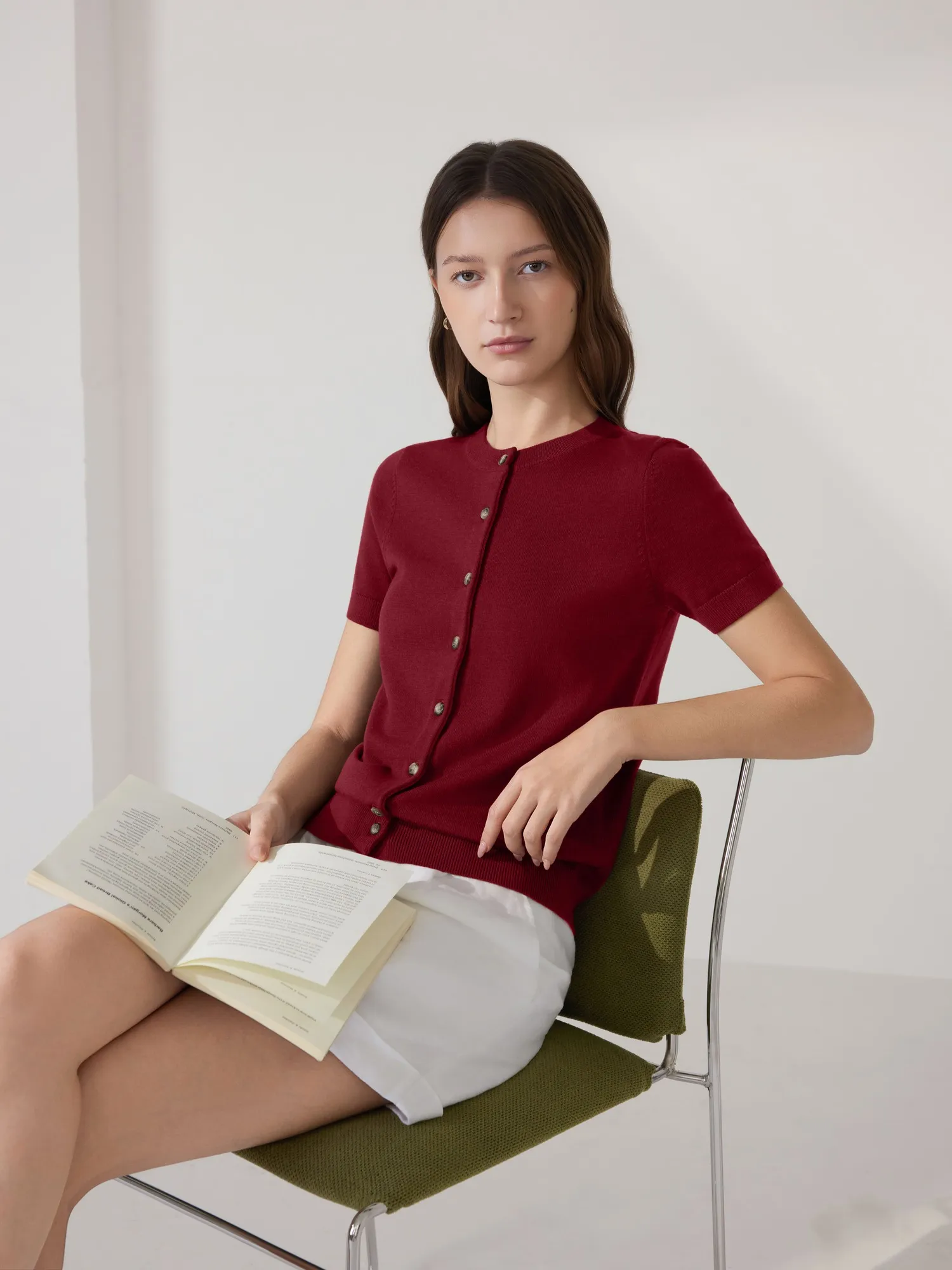 Cashmere Silk Blend Cardigan Spring Sweaters - Short Sleeve - Image 31